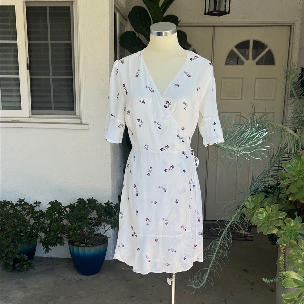 Rails White Floral Wrap Dress